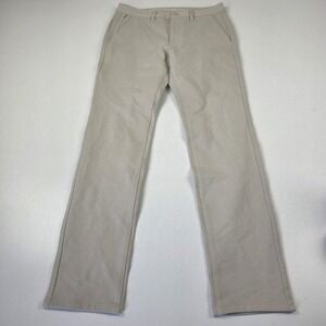 True Classic Pants Mens 30x32 Beige Slim Chino Stretch Flat Front Casual